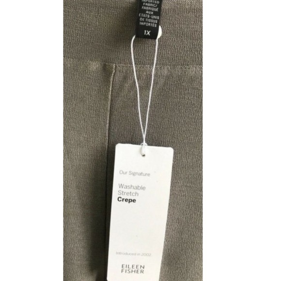 Eileen Fisher Ankle Pants Stretch Crepe 1X Gray Straight Leg Stretch Crepe NWT - Picture 9 of 15